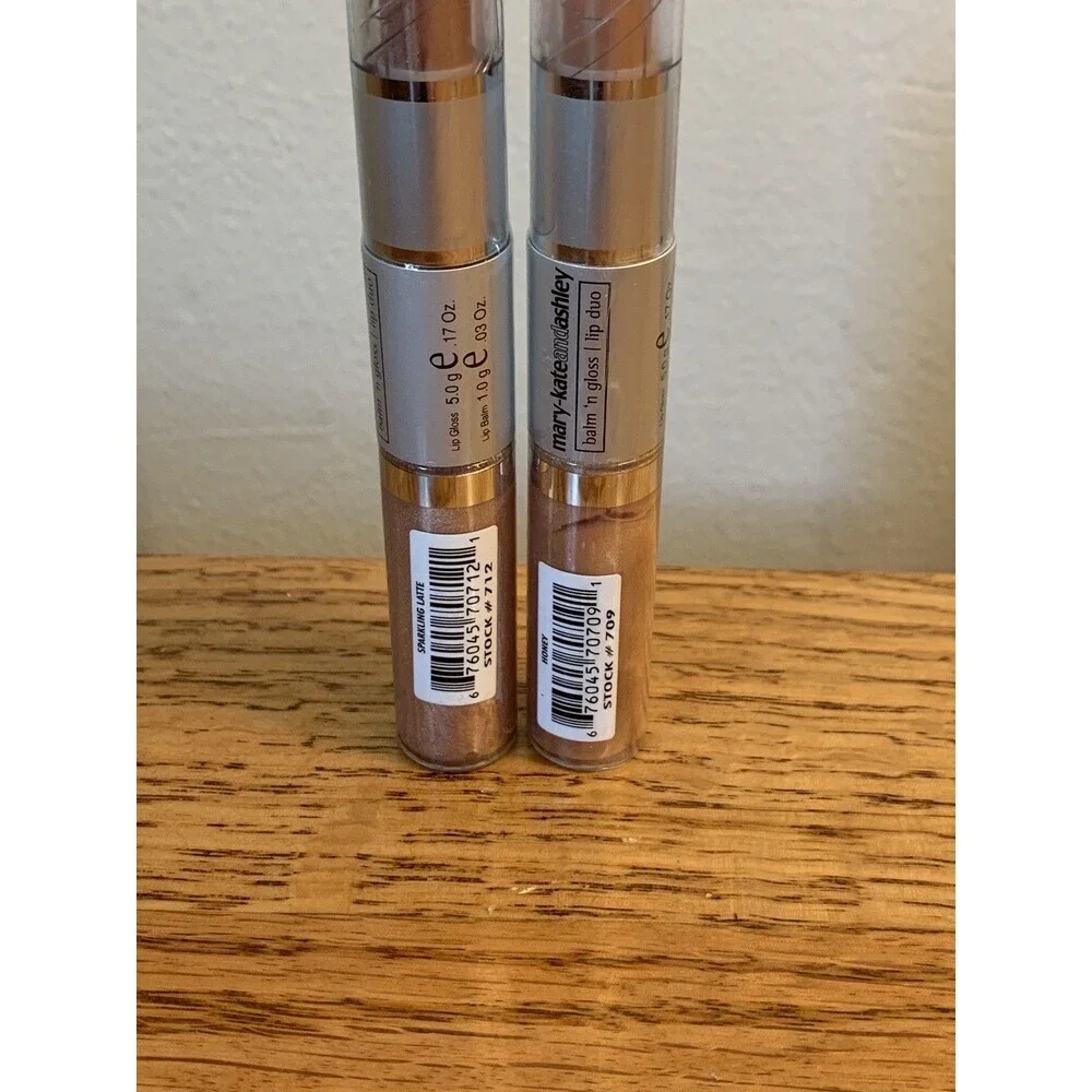 (2) MARY-KATE AND ASHLEY Balm n Gloss Lip Duo Sparkeling Latte Honey SET New